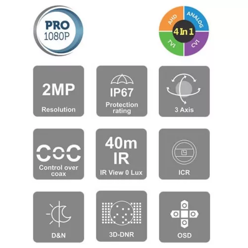 2MP FULL HD OSD AHD kültéri kamera I4-320A-28