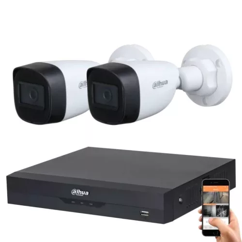 Dahua 5 Megapixel 2 csőkamerás rendszer 30 méter látótávolság