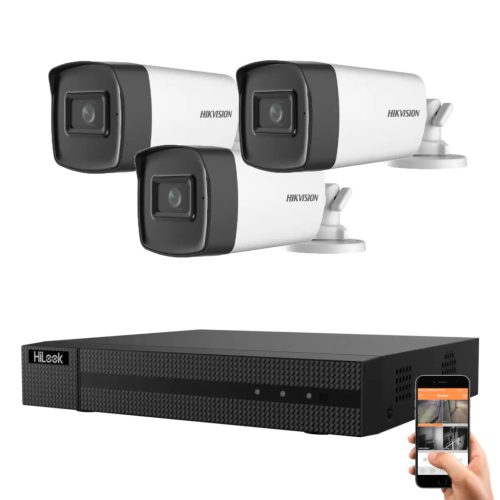 Hikvision HiLook 5 megapixeles 3 csőkamerás rendszer 40 méter látótávolsággal