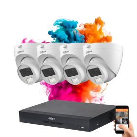   Dahua 4 dome kamerás 5MP kamera rendszer színes éjszakai képpel