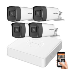   Hikvision 5 megapixeles 4 kamerás rendszer 80 méter látótávolság