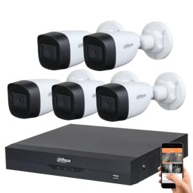   Dahua 5 Megapixel 5 csőkamerás rendszer 30 méter látótávolság