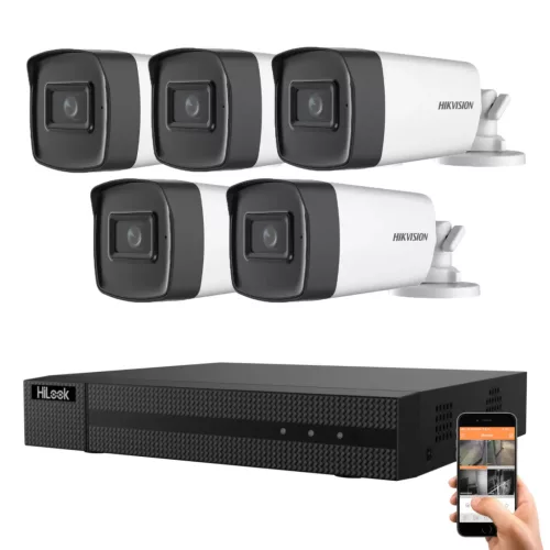 Hikvision HiLook 5 megapixeles 5 kamerás rendszer 80 méter látótávolság