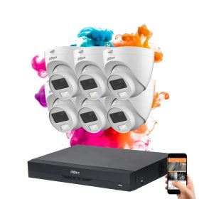   Dahua 6 dome kamerás 5MP kamera rendszer színes éjszakai képpel