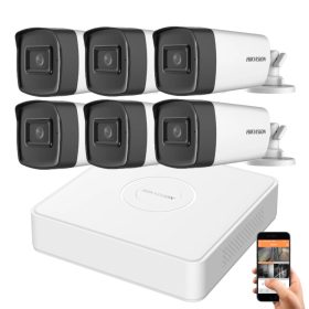   Hikvision 5 megapixeles 6 kamerás rendszer 80 méter látótávolság