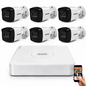   Hikvision 5 megapixeles 6 kamerás rendszer 80 méter látótávolság