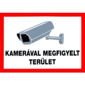 Kamerával megfigyelt terület /tábla/