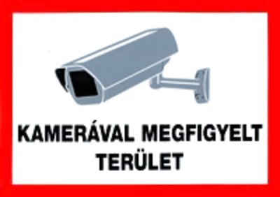 Kamerával megfigyelt terület /tábla/