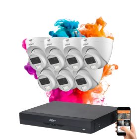   Dahua 7 dome kamerás 5MP kamera rendszer színes éjszakai képpel