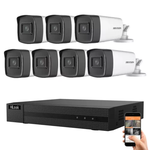 Hikvision HiLook 5 megapixeles 7 csőkamerás rendszer 40 méter látótávolsággal