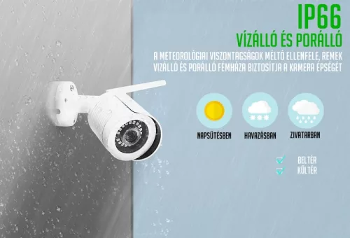 Vezeték nélküli 2MP IP kamera rendszer 4 Wifi Full HD kamerával S200