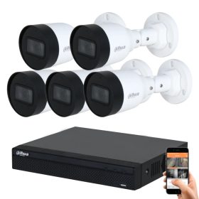 Dahua 5 biztonsági kamerás IP kamera rendszer 5MP