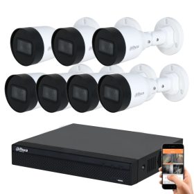Dahua 7 biztonsági kamerás IP kamera rendszer 5MP