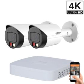   Dahua 2 kültéri kamerás IP kamerarendszer 8MP színes éjjellátással
