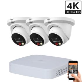   Dahua 3 dome kültéri kamerás IP kamerarendszer 8MP színes éjjellátással