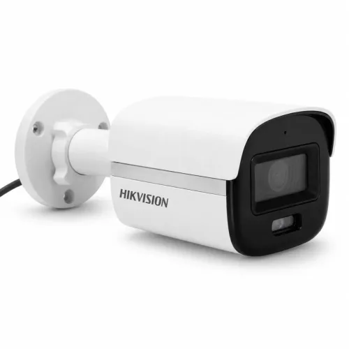 Hikvision DS-2CE10KF0T-LFS ColorVu biztonsági kamera színes éjjellátással (5MP, kültéri, hibrid LED, 2.8mm, IP67, mikrofon)