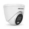 Hikvision DS-2CE72KF0T-LFS ColorVu dome biztonsági kamera színes éjjellátással (5MP, kültéri, hibrid LED, 2.8mm, IP67, mikrofon)