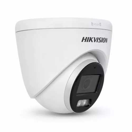 Hikvision DS-2CE72KF0T-LFS ColorVu dome biztonsági kamera színes éjjellátással (5MP, kültéri, hibrid LED, 2.8mm, IP67, mikrofon)