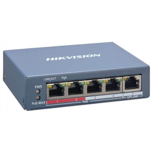 Hikvision Switch PoE - DS-3E1105P-EI/M 4CH 100 MBPS 45 WATT