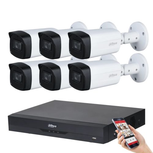 Dahua 6 kamerás 8MP 4K kamera rendszer szett 40 méter éjjellátással