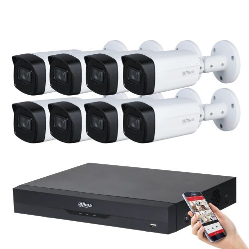 Dahua 8 kamerás 8MP 4K kamera rendszer szett 40 méter éjjellátással