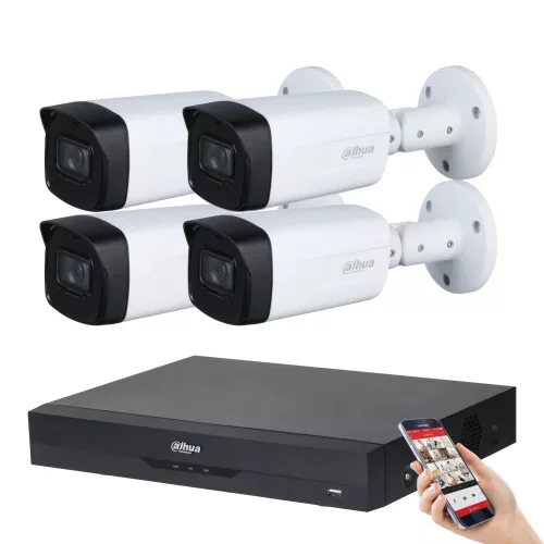 Dahua 4 kamerás 8MP 4K kamera rendszer szett 80 méter éjjellátással