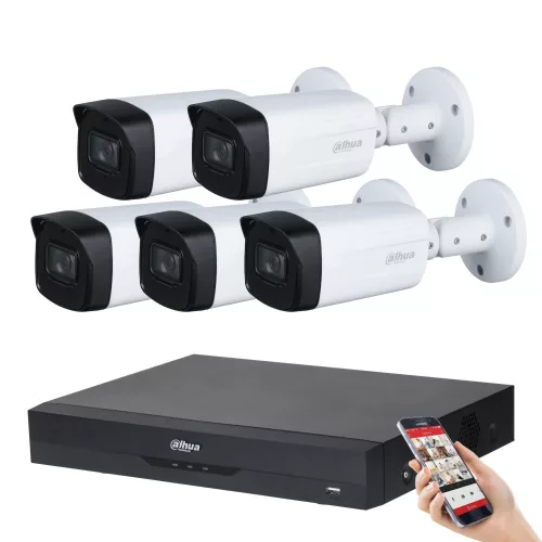 Dahua 5 kamerás 8MP 4K kamera rendszer szett 80 méter éjjellátással