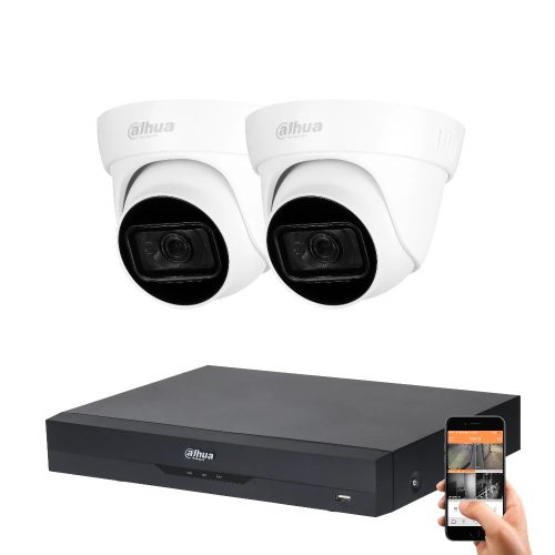 Dahua 2 dome kamerás 8MP 4K kamera rendszer szett 30 méter éjjellátással