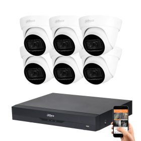   Dahua 6 dome kamerás 8MP 4K kamera rendszer szett 30 méter éjjellátással