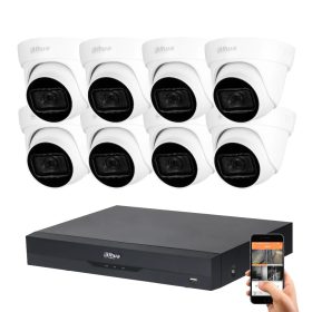   Dahua 8 dome kamerás 8MP 4K kamera rendszer szett 30 méter éjjellátással