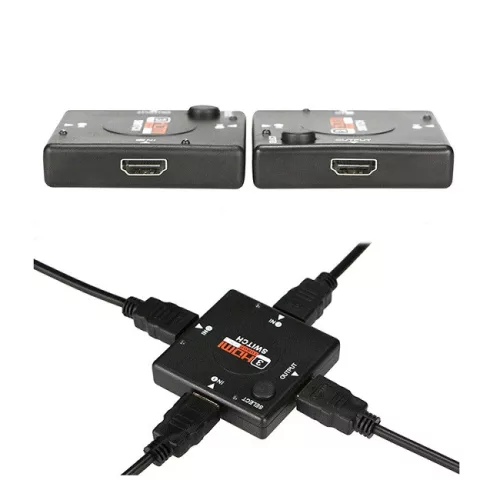 HDMI switch elosztó 3 bemenettel és 1 kimenettel