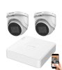 Hikvision 5 megapixeles 2 dome kamerás rendszer 30 méteres látótávolsággal