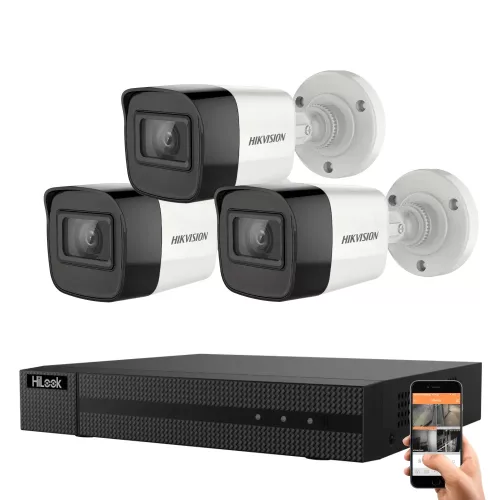 Hikvision HiLook 5 megapixeles 3 kamerás kamerarendszer 30 méter látótávolsággal