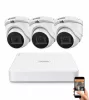 Hikvision 5 megapixeles 3 dome kamerás rendszer 30 méteres látótávolsággal
