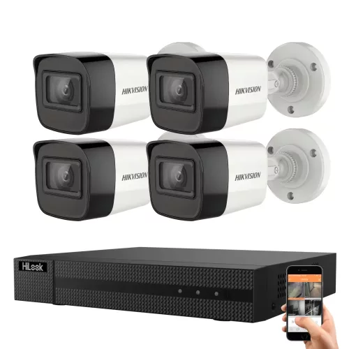 Hikvision HiLook 5 megapixeles 4 kamerás kamerarendszer 30 méter látótávolsággal
