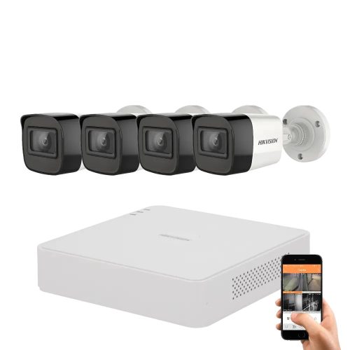 Hikvision 8 megapixeles 4 kamerás kamerarendszer 30 méter látótávolsággal
