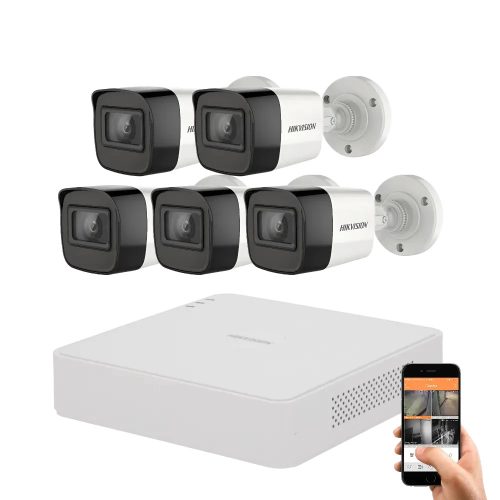 Hikvision 5 megapixeles 5 kamerás kamerarendszer 30 méter látótávolsággal