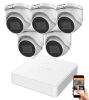 Hikvision 5 megapixeles 5 dome kamerás rendszer 30 méteres látótávolsággal