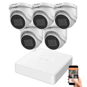   Hikvision 5 megapixeles 5 dome kamerás rendszer 30 méteres látótávolsággal