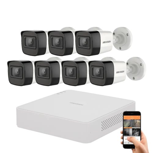 Hikvision 8 megapixeles 7 kamerás kamerarendszer 30 méter látótávolsággal
