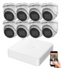 Hikvision 5 megapixeles 8 dome kamerás rendszer 30 méteres látótávolsággal