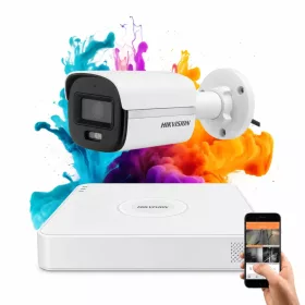   Hikvision ColorVu 1 kamerás biztonsági kamera rendszer 5MP színes éjszakai képpel