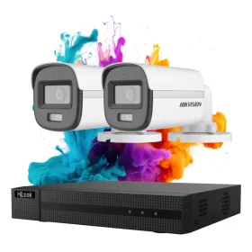   Hikvision HiLook ColorVu 2 kamerás biztonsági kamera rendszer 5MP színes éjszakai képpel