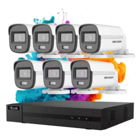   Hikvision HiLook ColorVu 7 kamerás biztonsági kamera rendszer 5MP színes éjszakai képpel