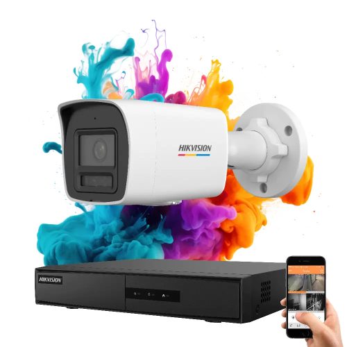 Hikvision ColorVu 1 kamerás IP kamera rendszer 6MP színes éjszakai képpel