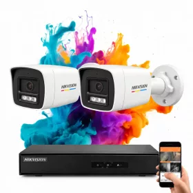   Hikvision ColorVu 2 kamerás IP kamera rendszer 6MP színes éjszakai képpel