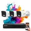 Hikvision ColorVu 3 kamerás IP kamera rendszer 6MP színes éjszakai képpel