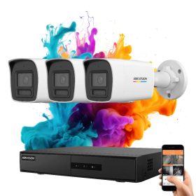   Hikvision ColorVu 3 kamerás IP kamera rendszer 6MP színes éjszakai képpel