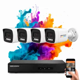   Hikvision ColorVu 4 kamerás IP kamera rendszer 6MP színes éjszakai képpel