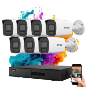   Hikvision ColorVu 7 kamerás IP kamera rendszer 6MP színes éjszakai képpel
